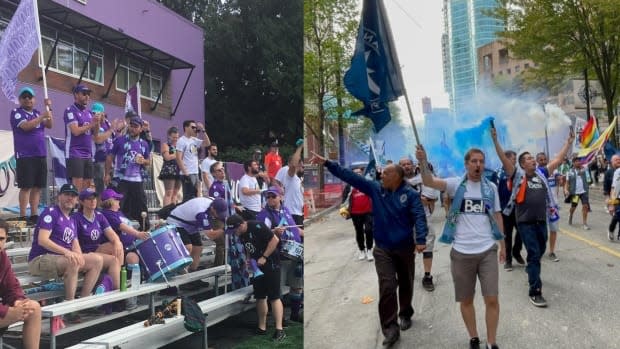 It promises to be a lively match at Langford's Starlight Stadium on Thursday as Pacific FC take on the Vancouver Whitecaps in the Canadian Championship. (Submitted by Island Buoys, Vancouver Southsiders - image credit)