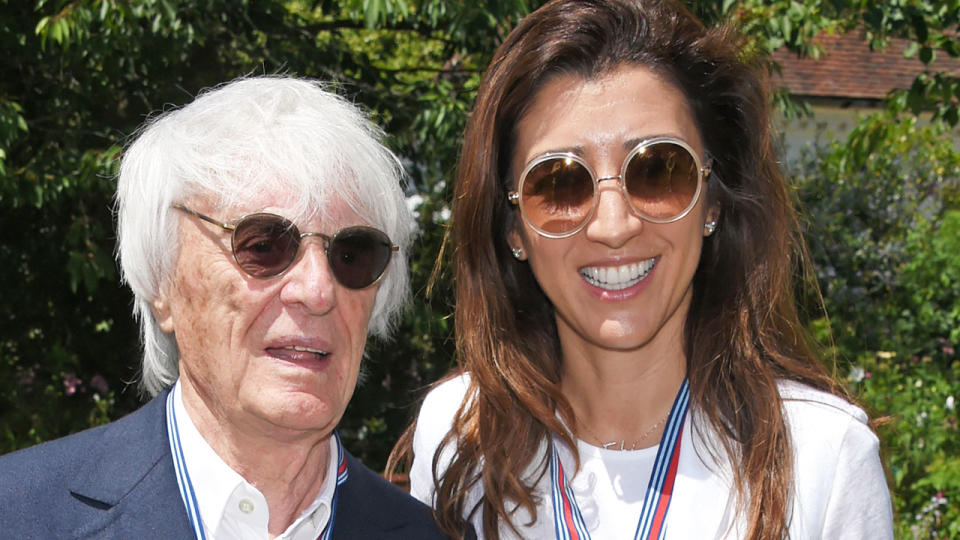 Pictured here, ex-Formula One supremo Bernie Ecclestone with his wife Fabiana Flosi.