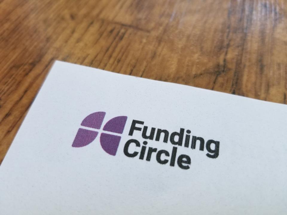 Close-up of logo for peer-to-peer lending company Funding Circle on paper, against a light wooden surface, April 21, 2019. (Photo by Smith Collection/Gado/Getty Images)