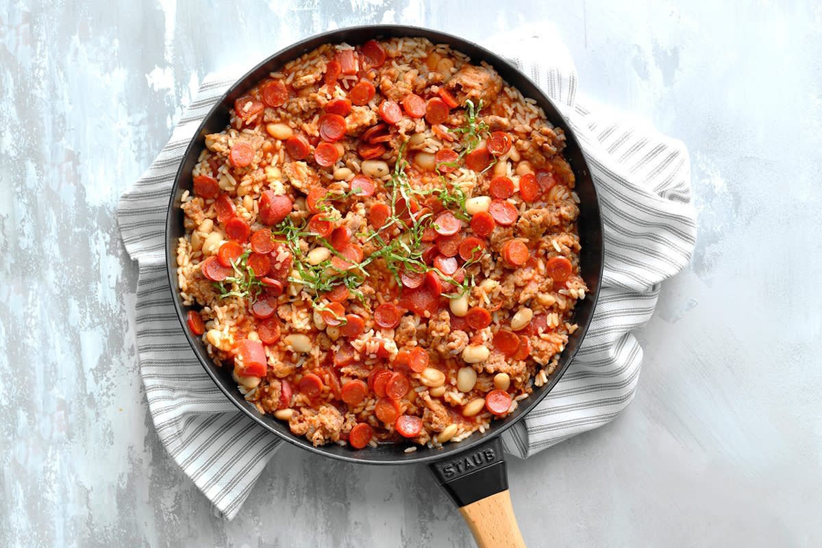 Meat Lover's Pizza Rice Skillet