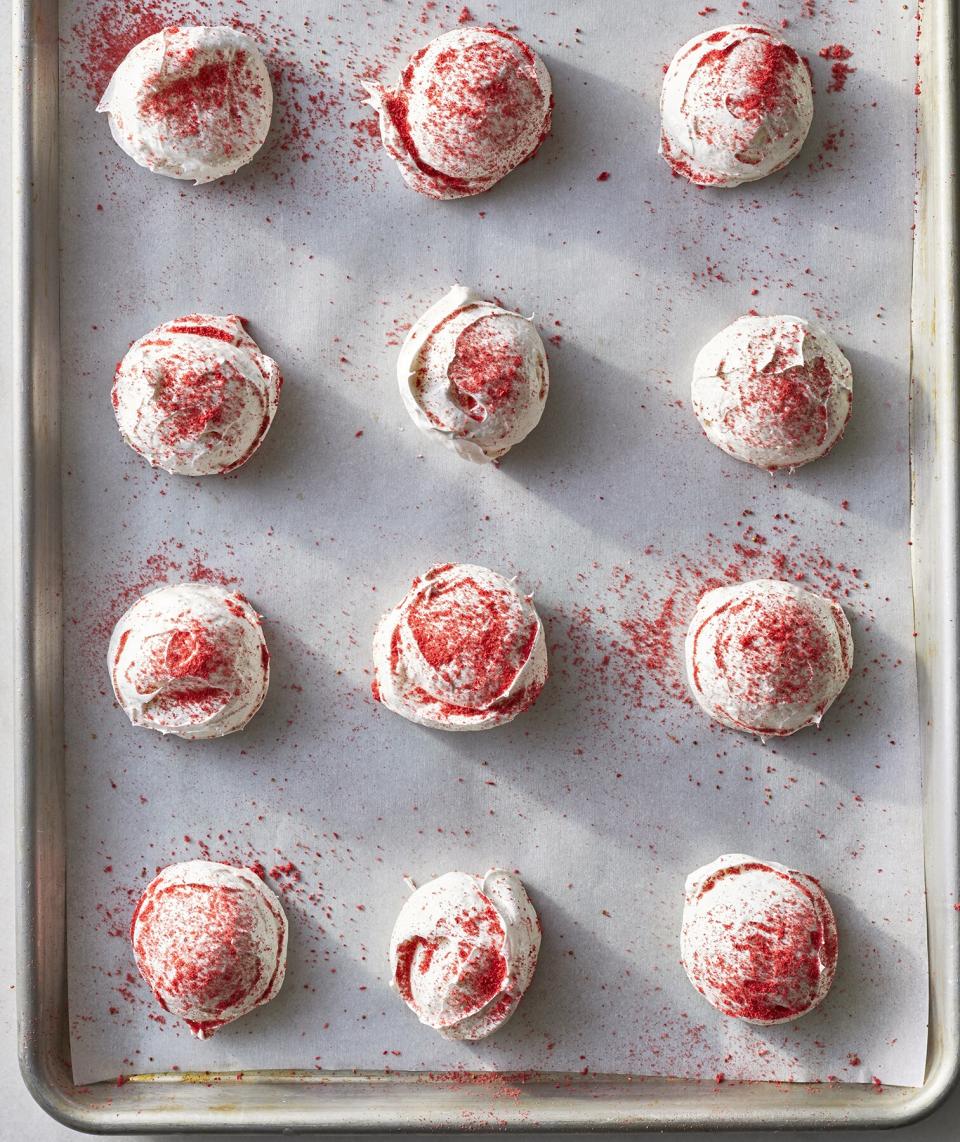 Strawberry Dusted Meringues