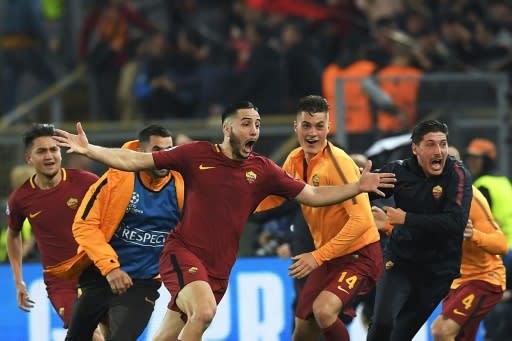 Kostas Manolas (C) is best-remembered at Roma for his late winner against Barcelona