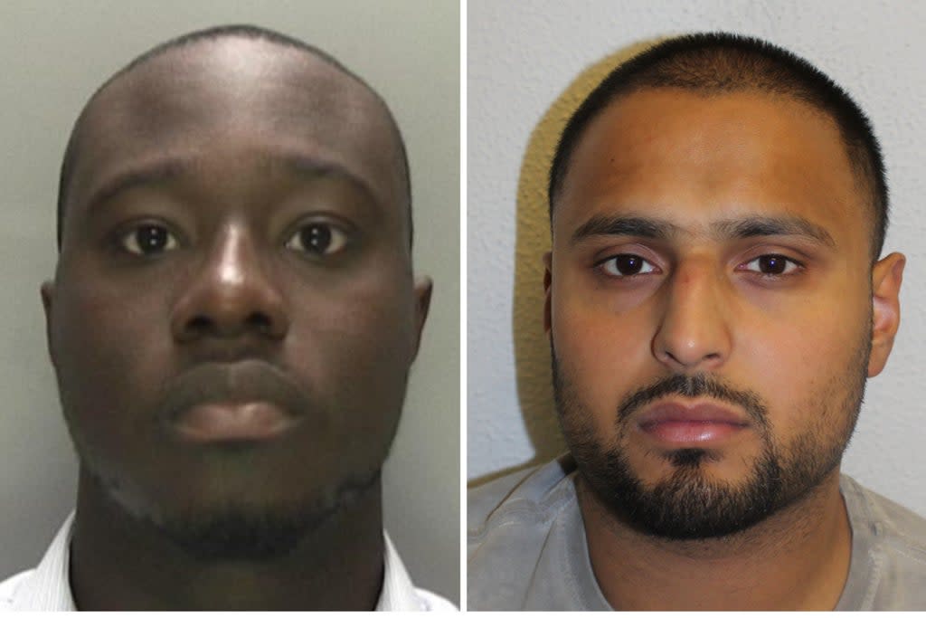 In prison: Gerald Sarpong, left, and Mohammed Uddin, right, both pleaded guilty (DCPCU)