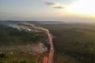 <p>Vue aérienne de la célèbre Transamazonica, où des incendies ont démarré à proximité.</p>