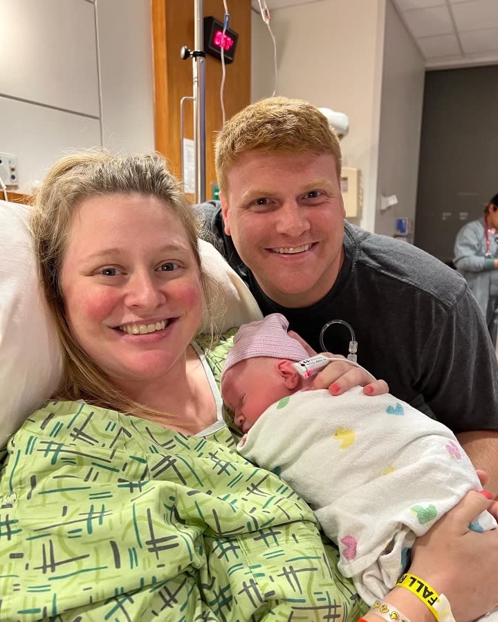 Brooke Tanton, pictured with her husband, had to stay in Texas Children's Hospital after she began leaking amniotic fluid and her membranes separated. Soon, she befriended two other women staying in the antepartum ward. (Courtesy Brooke Tanton )