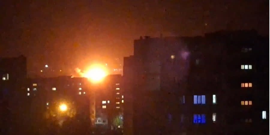 Oil depot in occupied Luhansk on fire