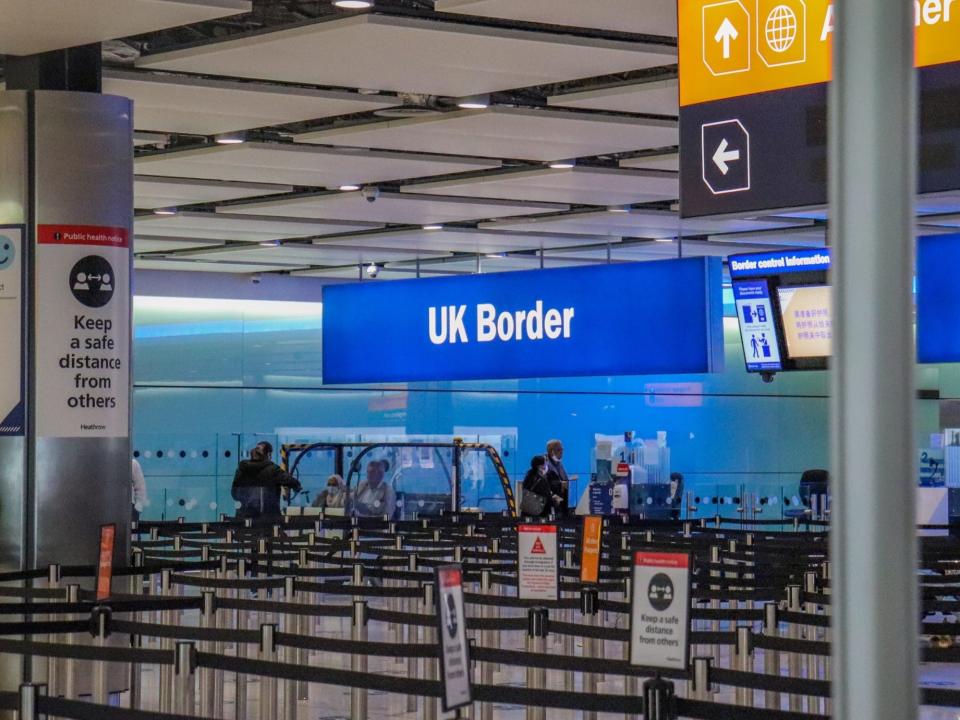 UK border crossing at Heathrow Airport