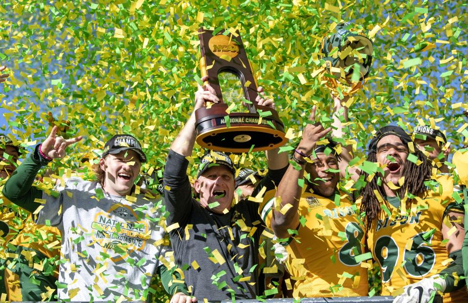 North Dakota State could be heading to the White House after winning the FCS title. (AP Photo/Jeffrey McWhorter)