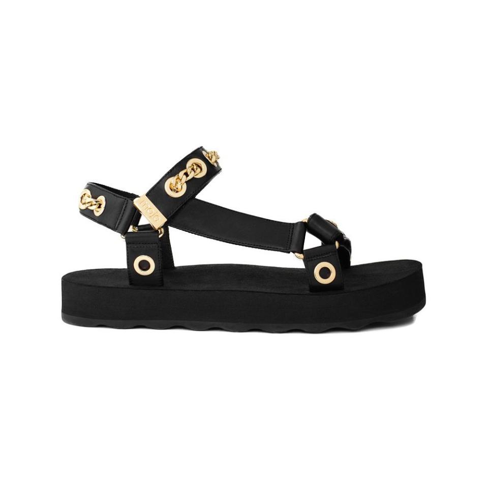 23) Sandals with Eyelets and Chain