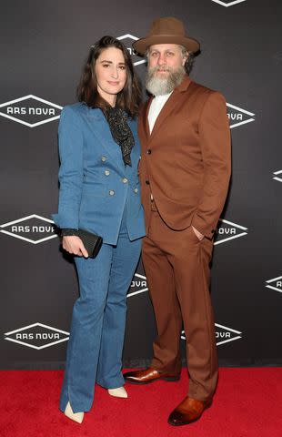 <p>Dia Dipasupil/Getty </p> Sara Bareilles and Joe Tippett photographed in New York City on Feb. 5, 2024