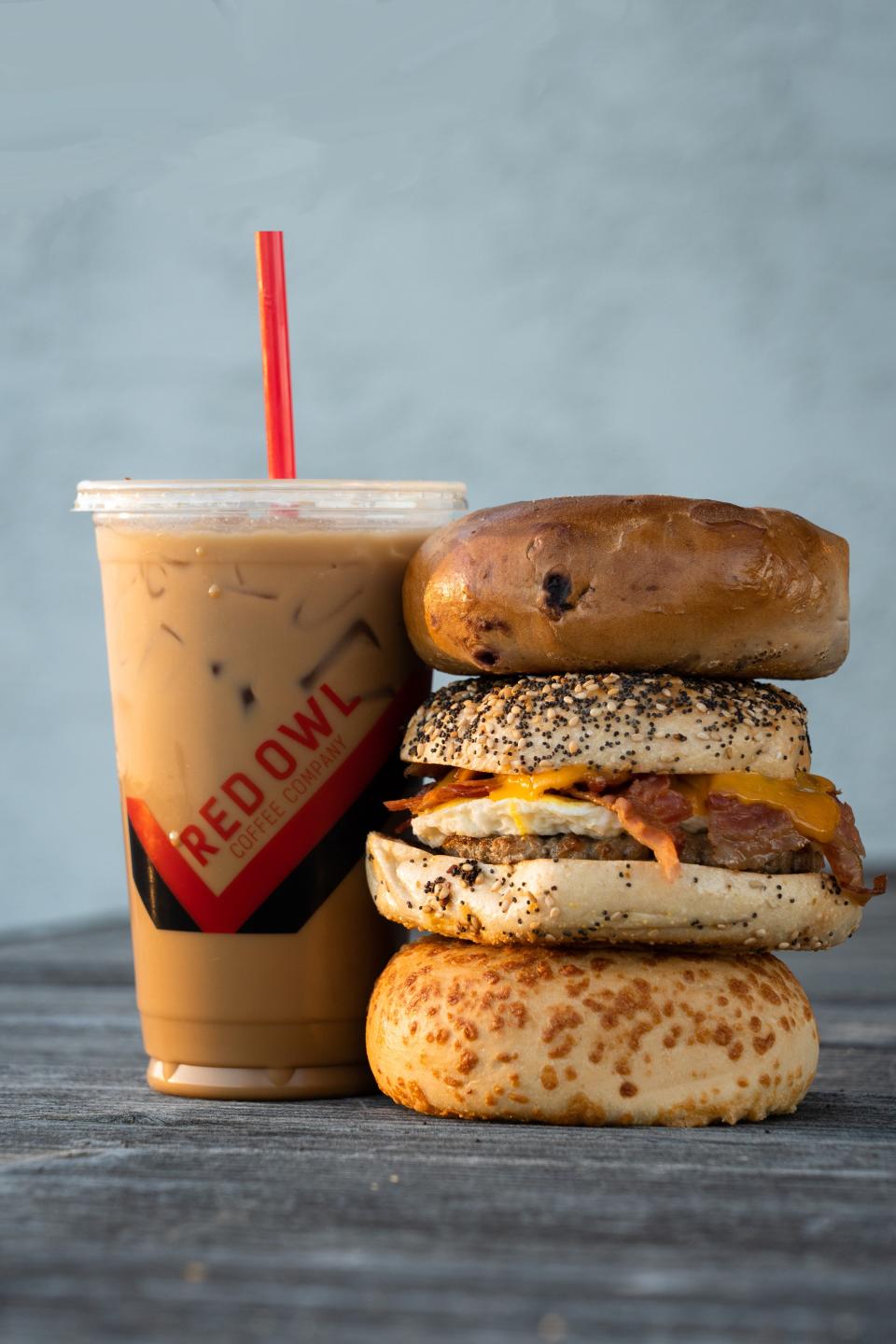 In addition to its lineup of coffee drinks, Red Owl offers a roster fof breakfast foods, including sandwiches, bagels, muffins and more.