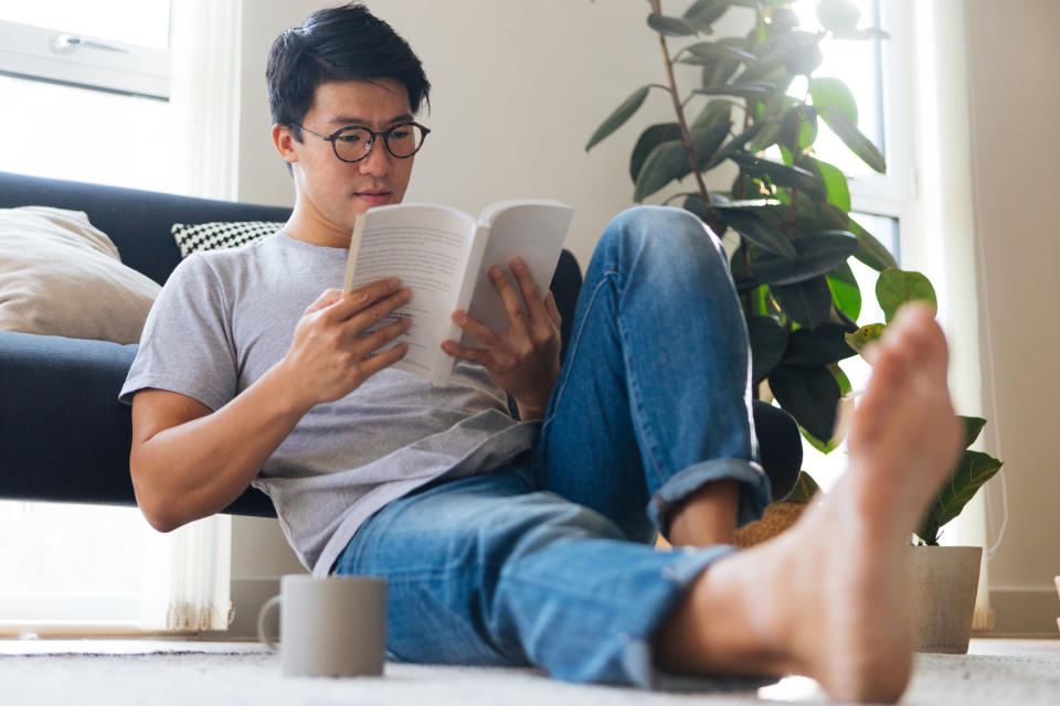 A man reading a book