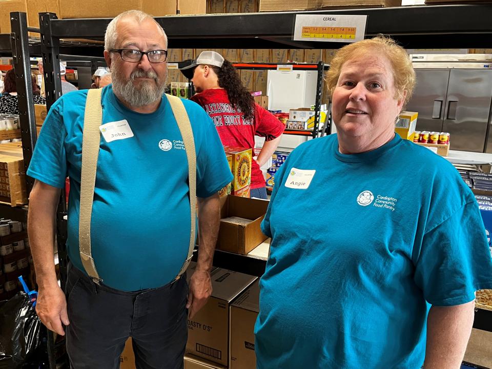 John Lawyer and Angie Bush are volunteers and supporters of the Cardington Community Food Pantry. Lawyer serves as president of the board of directors.