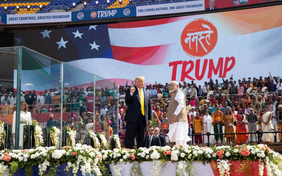 Mr Trump speculated that 10m people would attend his welcome rally - AP