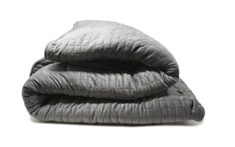 This photo shows the My Calm Blanket, a weighted blanket intended to promote high quality sleep. Weighted blankets play into the Slow Living movement, especially as gifts this holiday season. (My Calm Blanket via AP)
