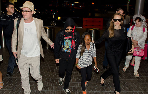 The Jolie-Pitt clan. Photo: Getty Images.