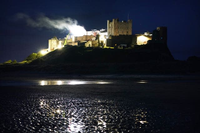 Filming at Bamburgh castle