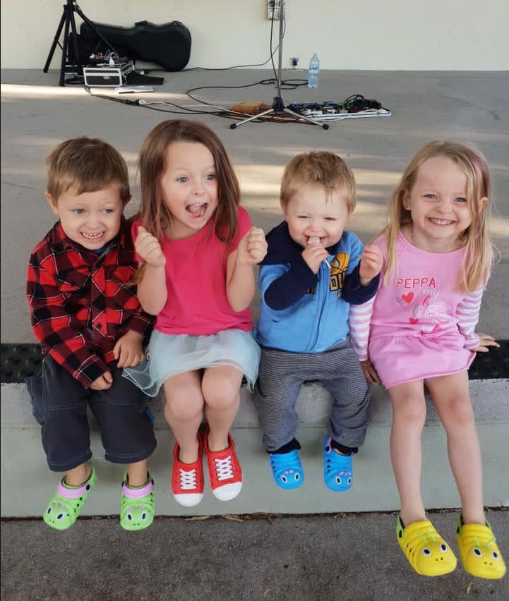 Aaleyn, 6, Matilda, 5, Wyatt, 4, and Zaidok, 2, pictured. 
