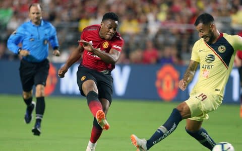 Anthony Martial playing friendly for Man Utd - Credit: AP