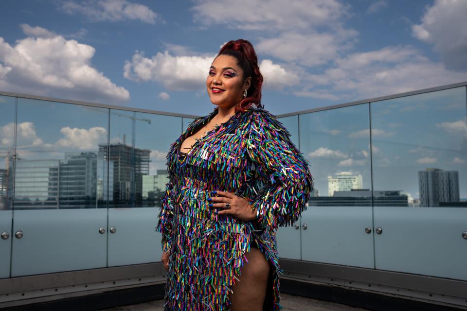 Veronique Medrano poses for a portrait at the BMI offices in Nashville, Tenn., Friday, Sept. 22, 2023.