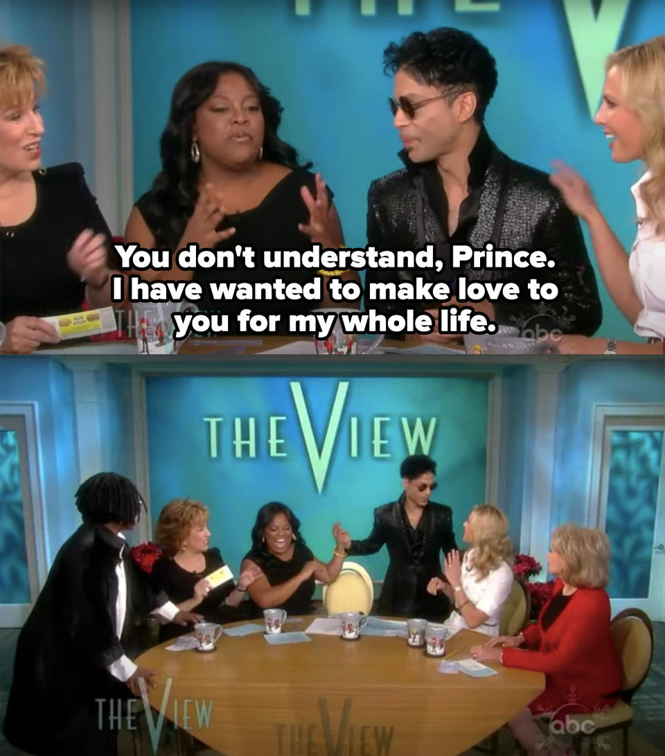 Prince getting up to leave during "The View"