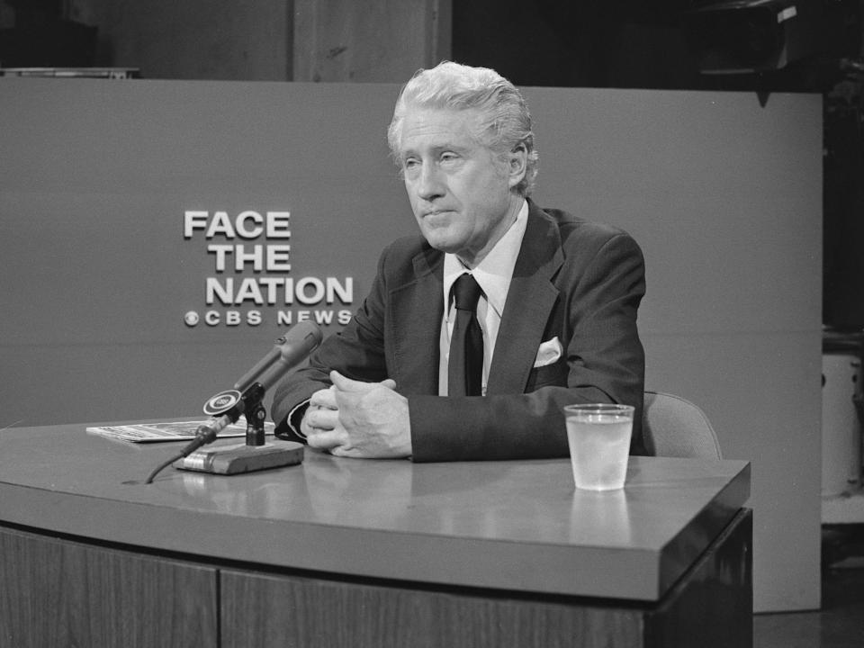 Former Associate Director of the FBI W. Mark Felt appears as a guest on the CBS news program, 'Face the Nation,' on August 29, 1976.