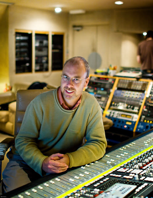Nick Davis in the recording studio.