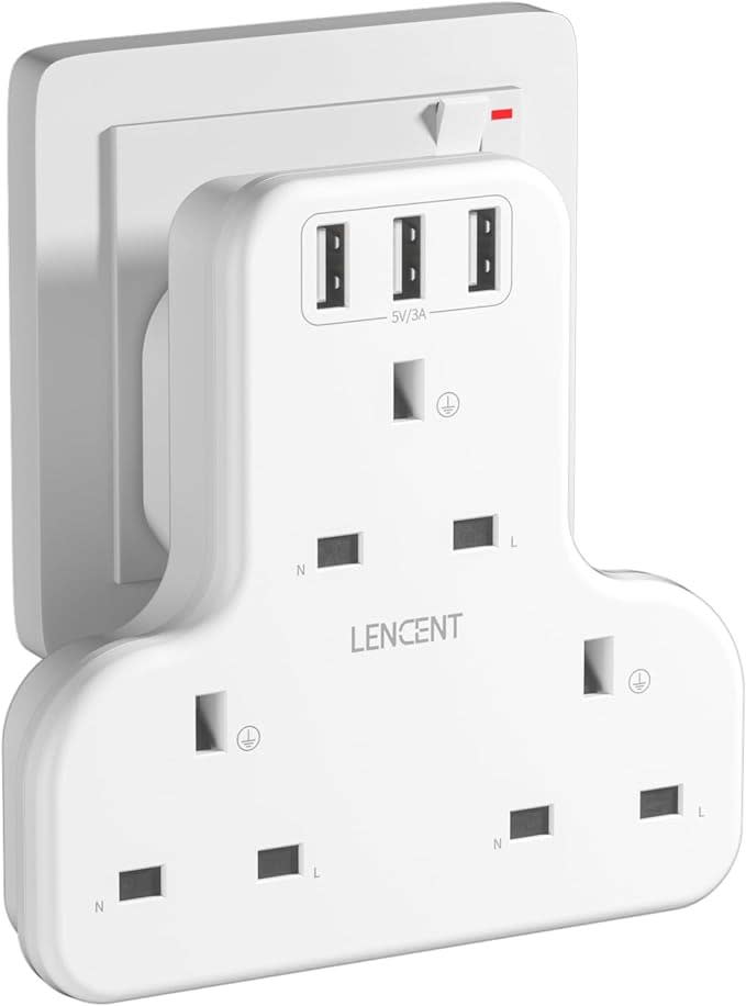 LENCENT USB Plug Extension with 3 USB Ports. (PHOTO: Amazon)