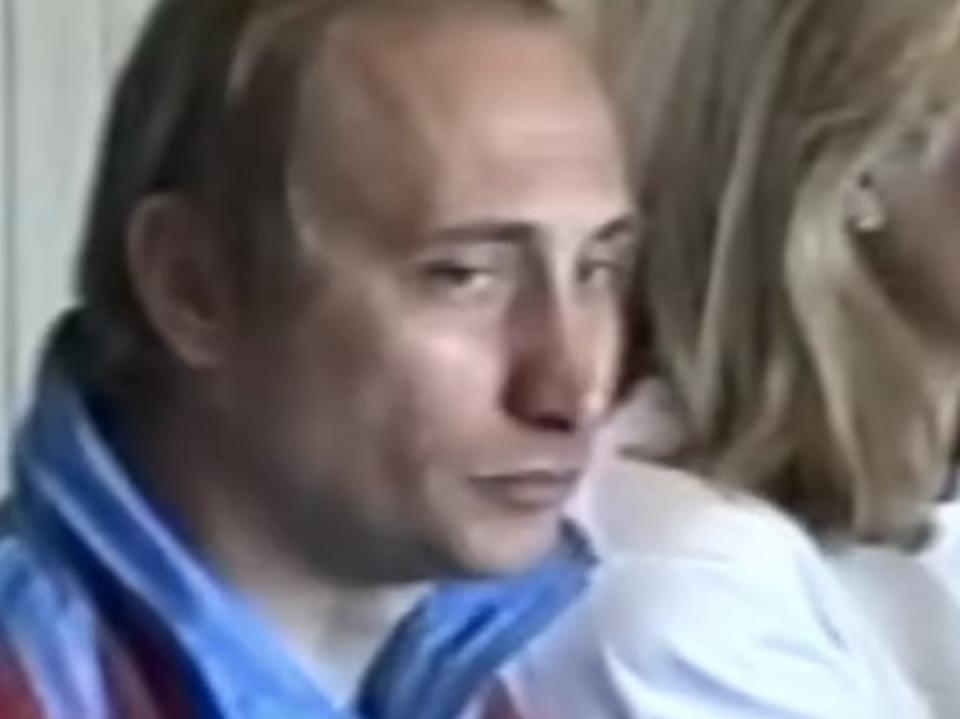 The Russian president is seen eating during a trip to Finland in the early 90s (Yle)