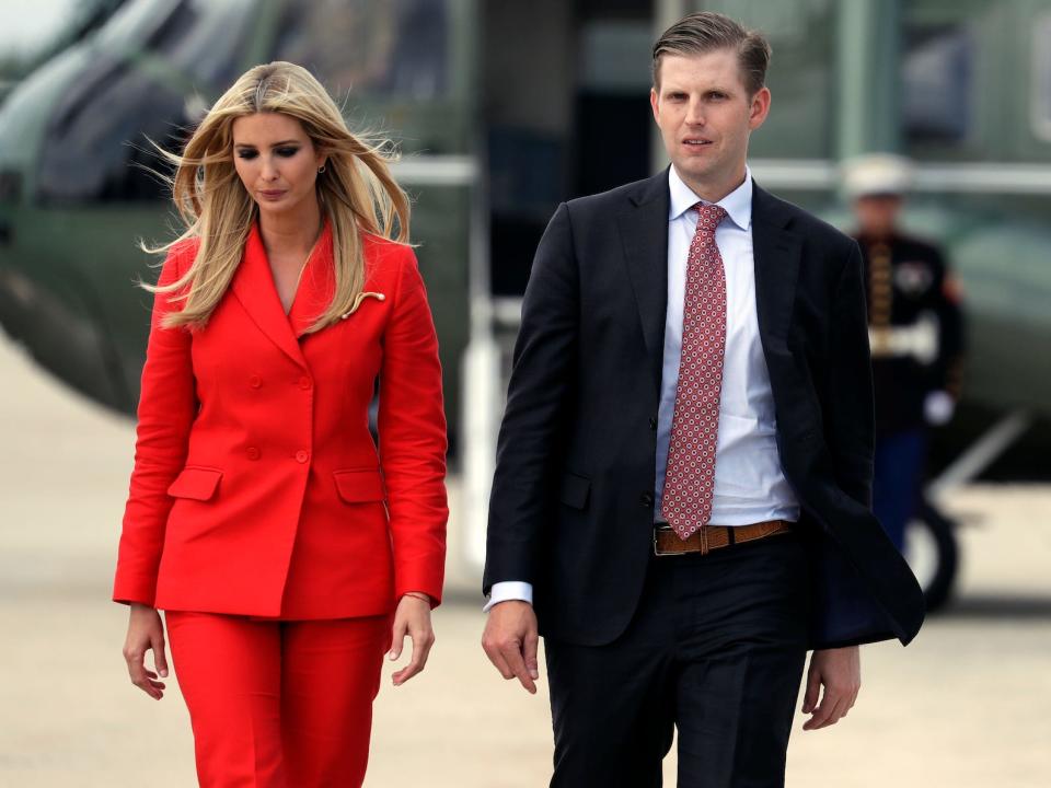 Ivanka and Eric Trump in 2018.