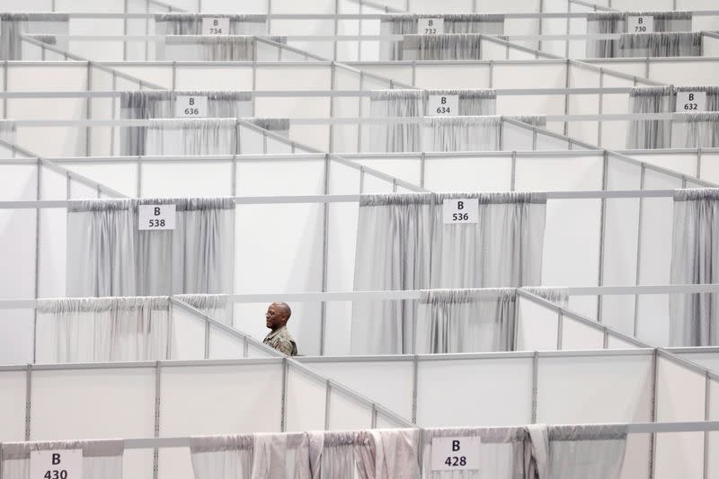 Phase 2 of the Javits New York Medical Station at the Jacob K. Javits Convention Center during the coronavirus disease (COVID-19) outbreak in Manhattan, New York City