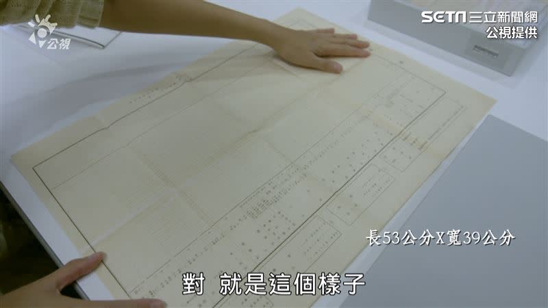 開箱見到1905年日治時期，台灣首張「戶口調查票（表）」本尊。（圖／公視提供）