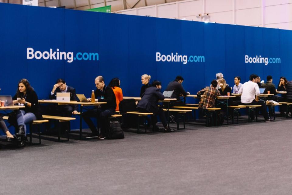 A Booking.com sponsored area in a pavilion at Web Summit 2019 in Lisbon, Portugal.  WebSummit/Paulo Moura Photography / Flickr/Creative Commons