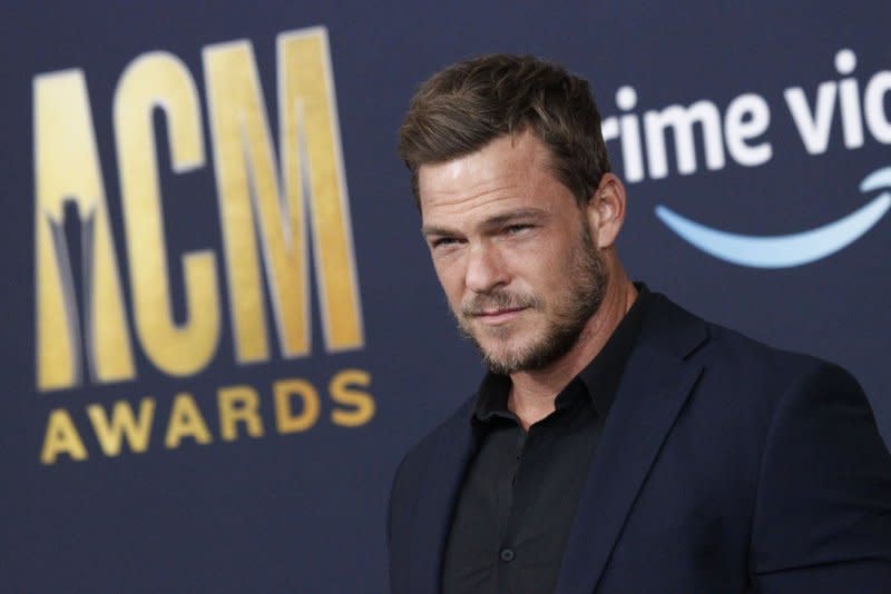 Alan Ritchson arrives for the Academy of Country Music Awards at Allegiant Stadium in Las Vegas in 2022. File Photo by James Atoa/UPI