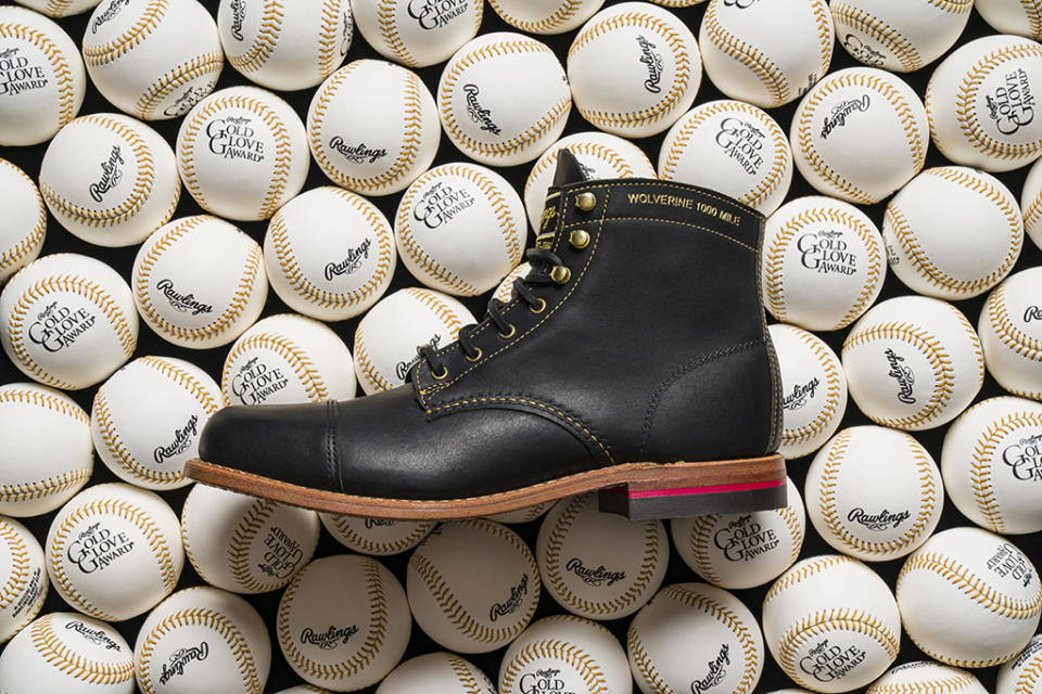 Wolverine 1000 Mile x Rawlings Gold Glove Award Cap-Toe Boot. - Credit: Courtesy of Wolverine