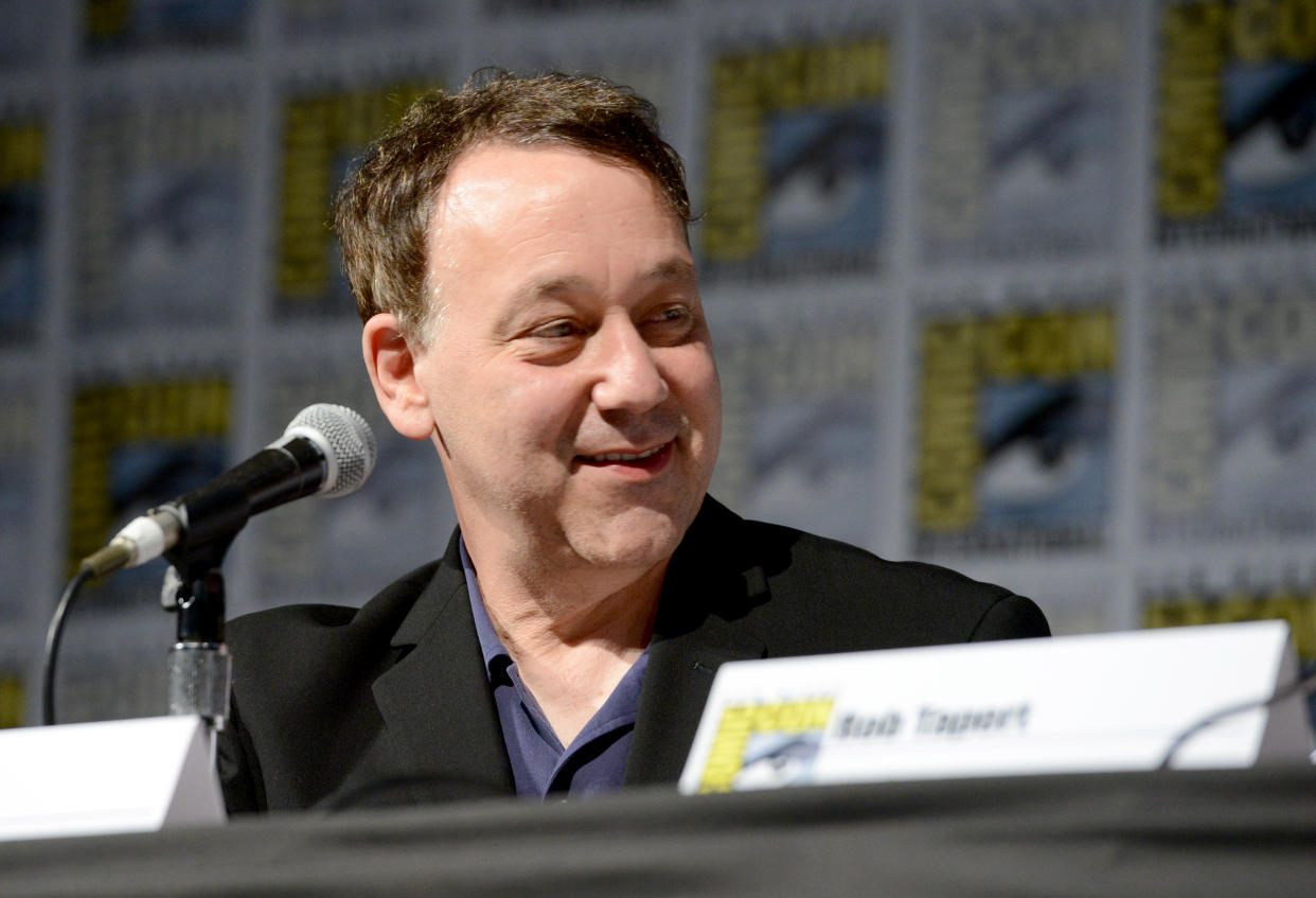 SAN DIEGO, CA - JULY 23:  Director Sam Raimi speaks on stage during the "Ash vs Evil Dead"  panel during Comic-Con International at the San Diego Convention Center on July 23, 2016 in San Diego, California.  (Photo by Michael Kovac/Getty Images for STARZ)