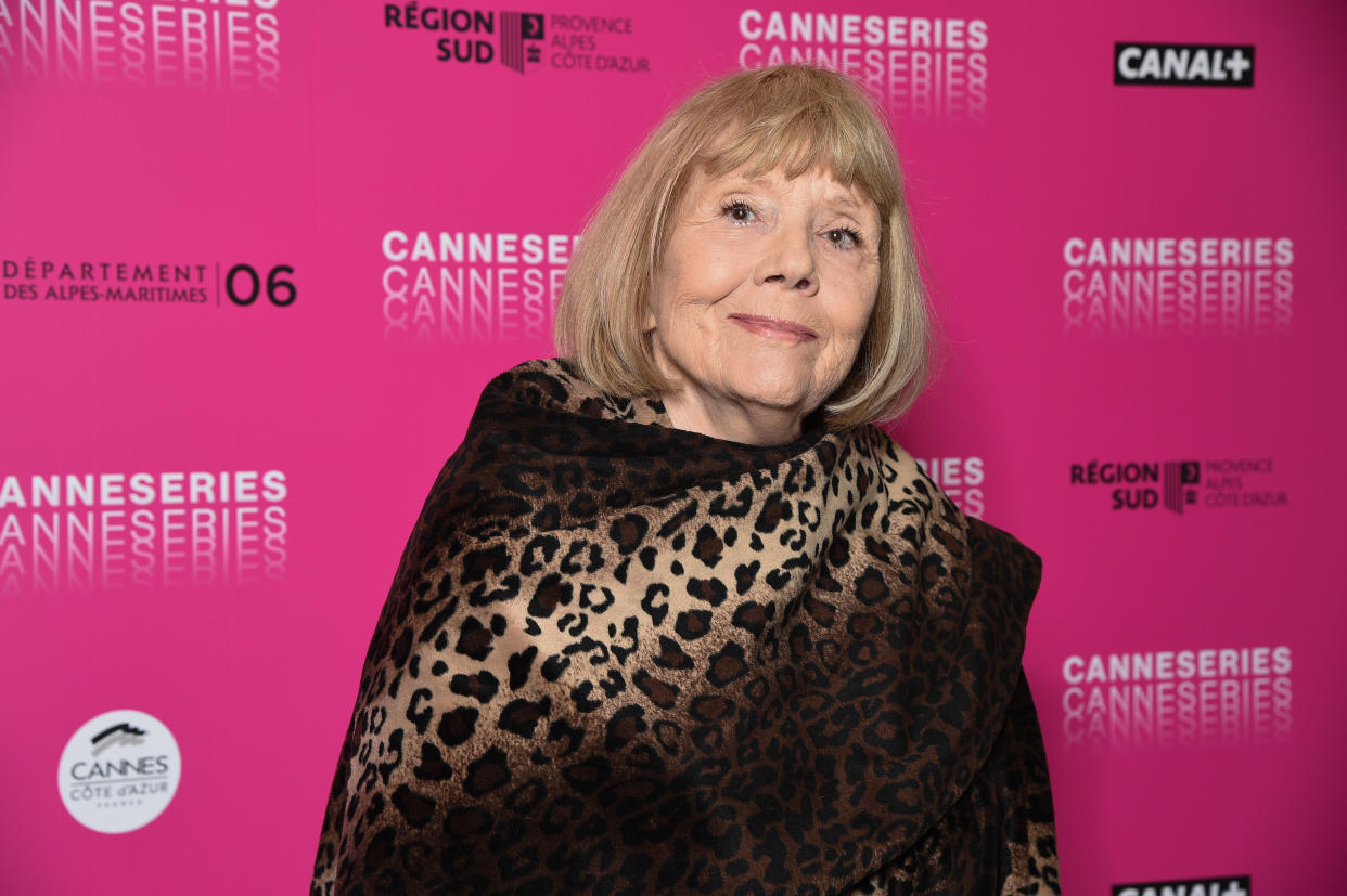 Dame Diana Rigg in Cannes on April 06, 2019. (Photo by Stephane Cardinale - Corbis/Corbis via Getty Images)