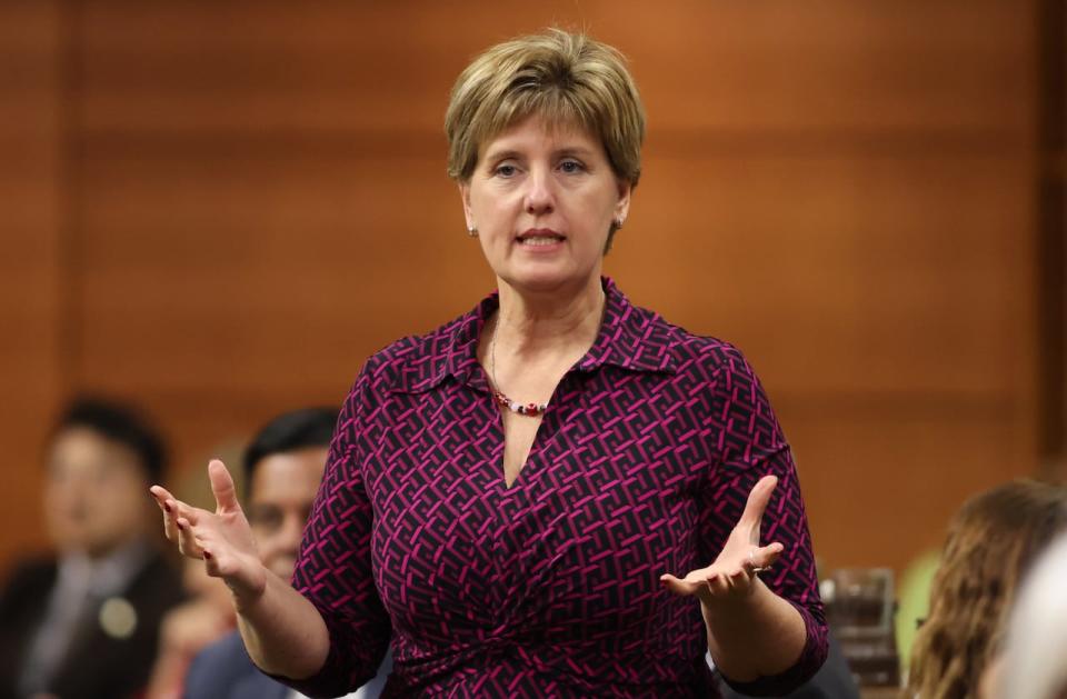 National Revenue Minister Marie-Claude Bibeau rises during Question Period in the House of Commons on Parliament Hill, in Ottawa, Thursday, April 18, 2024.