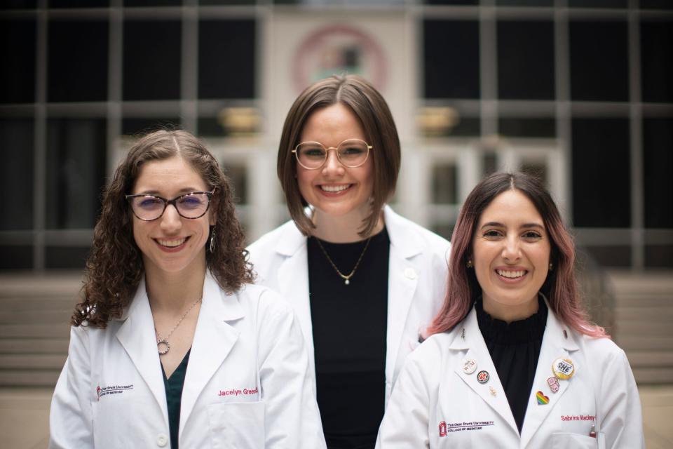 Ohio State studetns Jacelyn Greenwald, Dr. Kylene Daily, and Sabrina Mackey-Alfonso, have worked to improve Ohio State's medical school curriculum to include more training about how to treat and work with patients who have experienced sexual abuse.