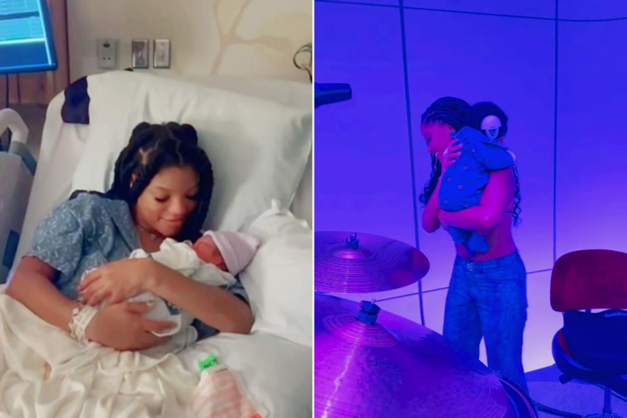 <p>Halle Bailey/Instagram</p> Halle Bailey with her son Halo