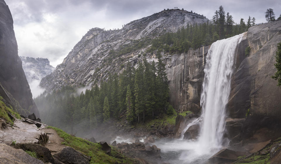 <p>Vernal Fall as seen from the Mist Trail in Yosemite National Park, Calif. (Photo: Robert Harding World Imagery/Getty Images) </p>