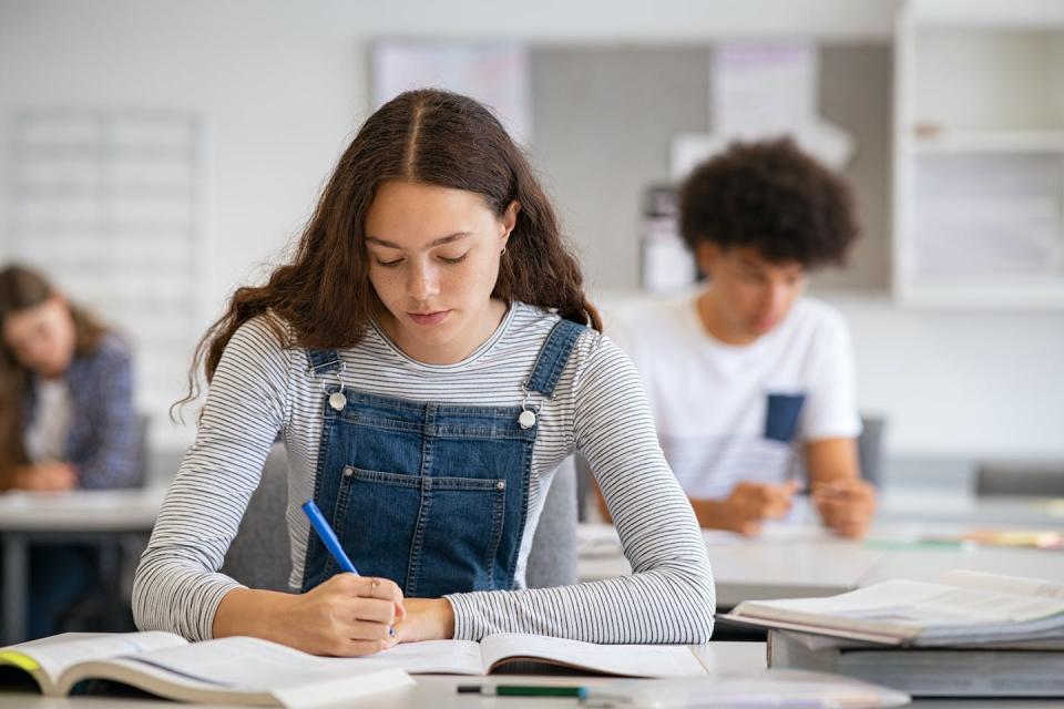 Only around half of the young people surveyed believed education had prepared them for the future. <a href="https://www.shutterstock.com/image-photo/high-school-student-taking-notes-book-1958383675" rel="nofollow noopener" target="_blank" data-ylk="slk:Shutterstock;elm:context_link;itc:0;sec:content-canvas" class="link ">Shutterstock</a>