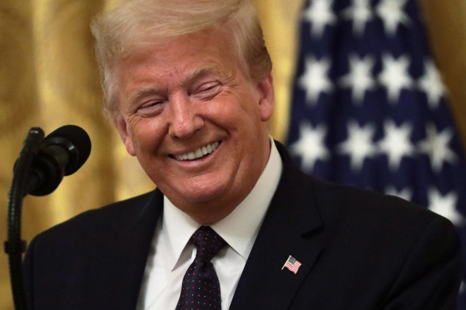 WASHINGTON, DC - JUNE 17: U.S. President Donald Trump speaks during an East Room event to announce the “PREVENTS Task Force” at the White House June 17, 2020 in Washington, DC. President Trump held the event to announce plans to prevent suicides among U.S. military veterans.  (Photo by Alex Wong/Getty Images)