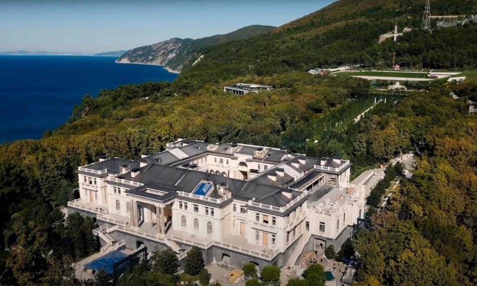 A view of an estate overlooking Russia’s Black Sea. Navalny’s team posted the video exposé alleging that the lavish palace was built for Vladimir Putin.