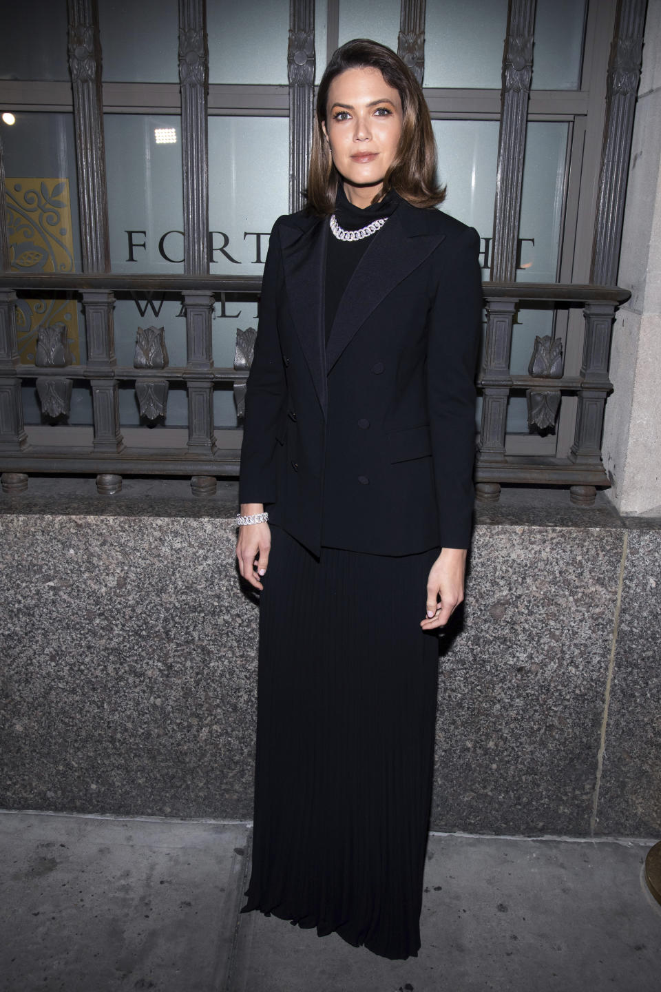 Mandy Moore arrives to the Ralph Lauren show during Fashion Week on Saturday, Sept. 7, 2019 in New York. (Photo by Charles Sykes/Invision/AP)