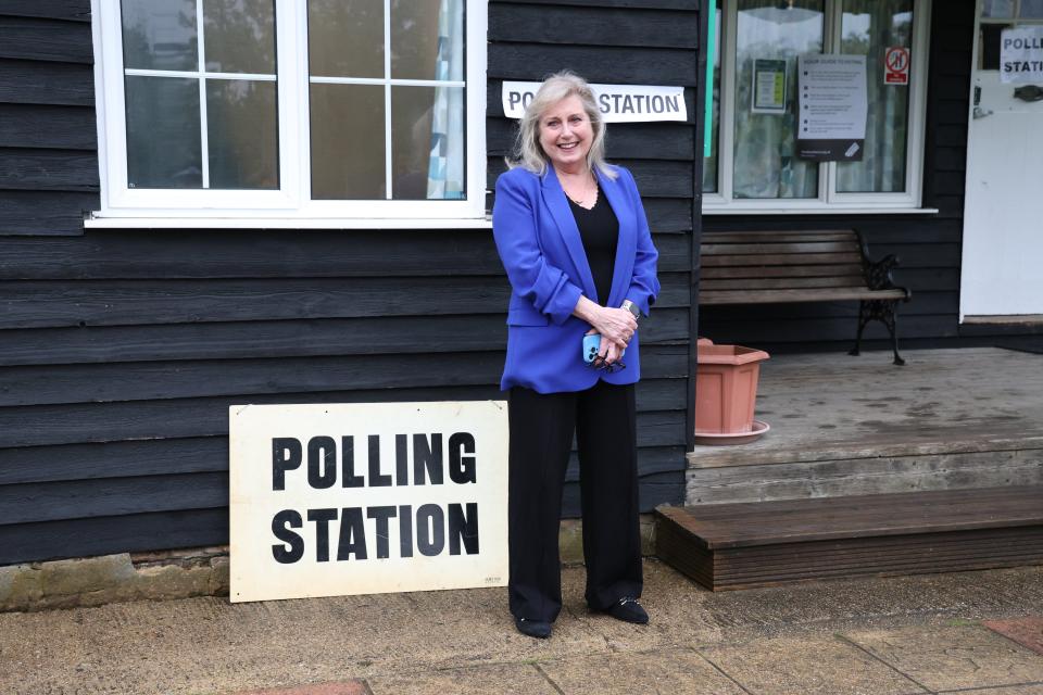 Conservative Mayoral Candidate Susan Hall arrives at her local polling station (Â© Nigel Howard / NIGEL HOWARD MEDIA)