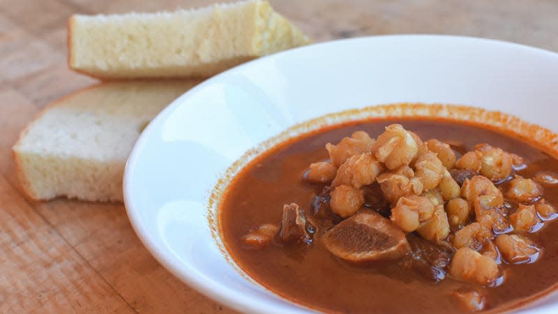 Posole with bread