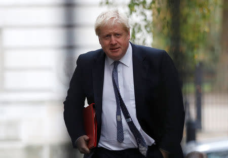 Boris Johnson, Britain's Foreign Secretary, arrives in Downing Street, London, November 14, 2017. REUTERS/Peter Nicholls