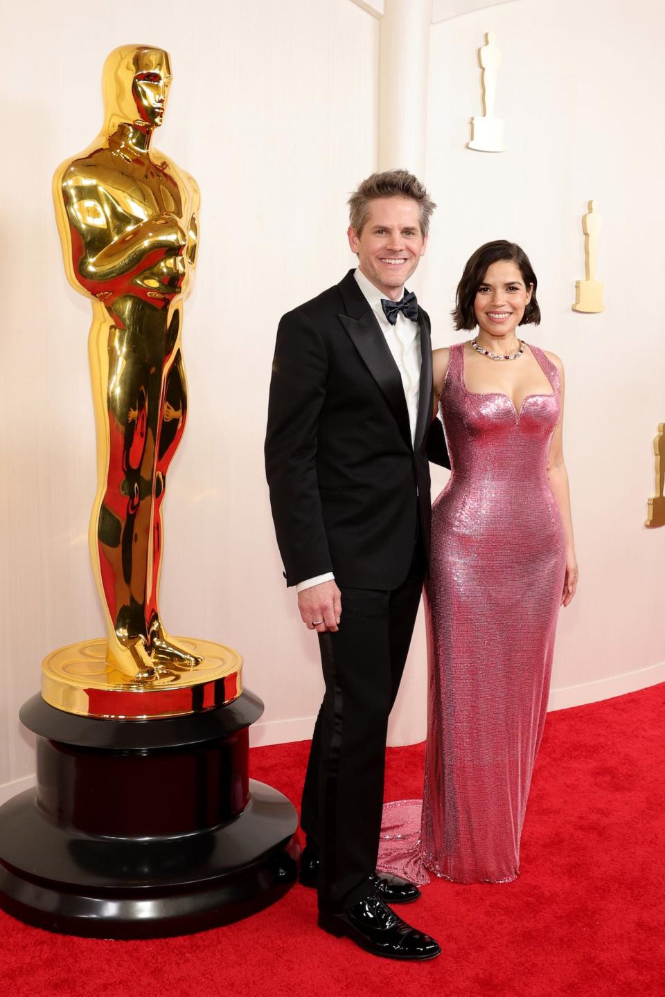 Ryan Piers Williams and America Ferrera attend the 96th Annual Academy Awards.