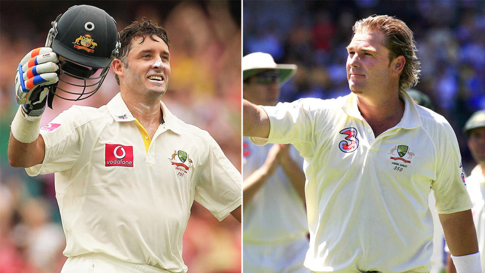 Michael Hussey (pictured left) and Michael Hussey (pictured right). (Getty Images)